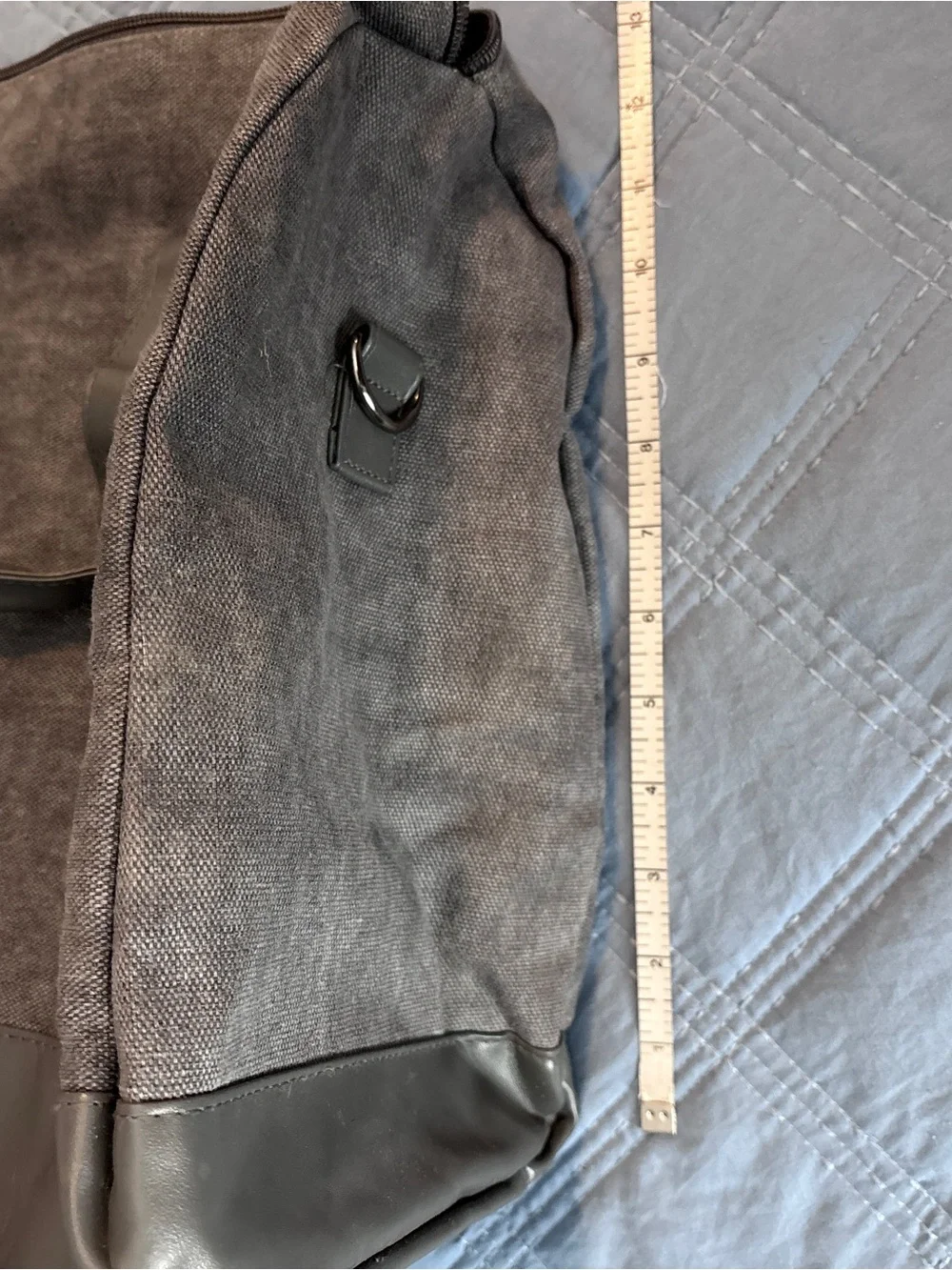 Calvin Klein Charcoal Gray Tote with Faux-Leather Straps